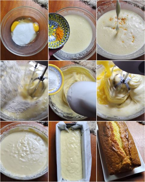 preparation of orange and yogurt pound cake