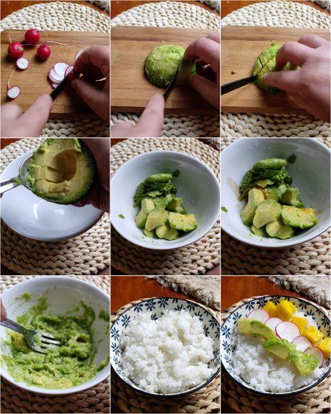 preparation of salmon poke