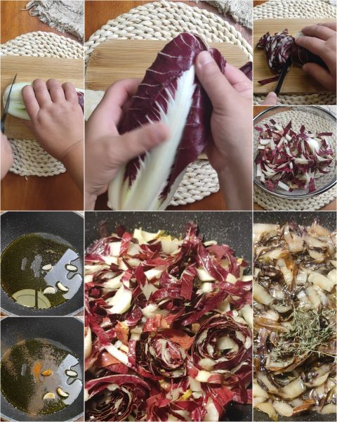 preparation of sautéed radicchio
