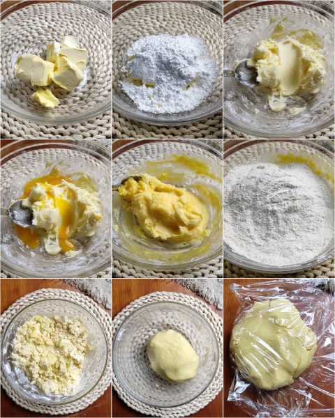 preparation of the crumbly pastry