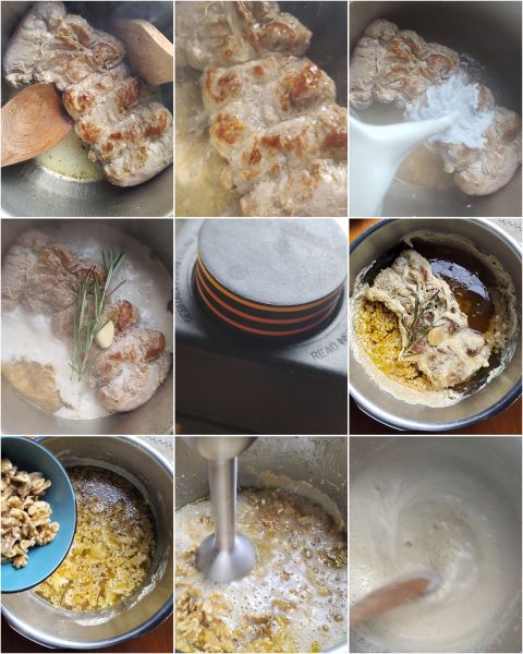 preparation of the nut roast in pressure cooker