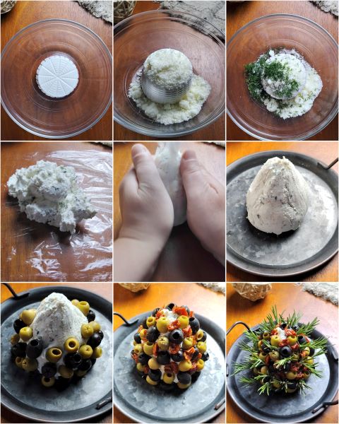 preparation of the savory Christmas tree