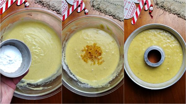 preparation of the soft Christmas bundt cake