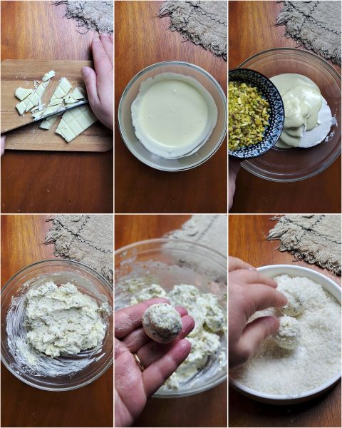 preparation of white chocolate truffles