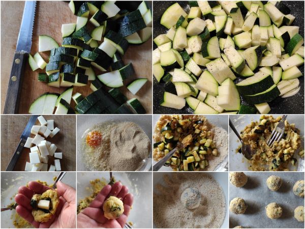preparation of zucchini meatballs