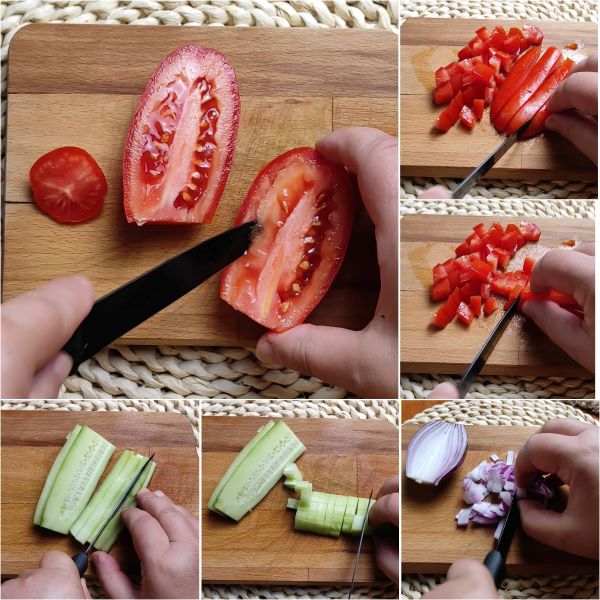 preparing Persian salad