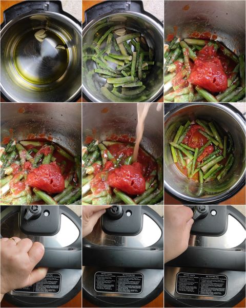 preparing stewed asparagus