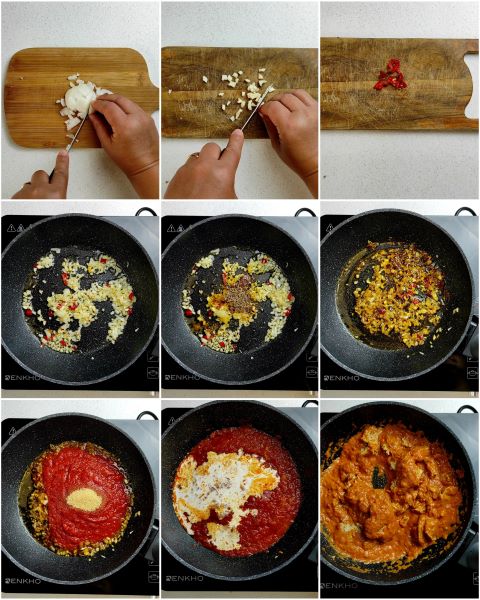 preparing the sauce for chicken tikka masala