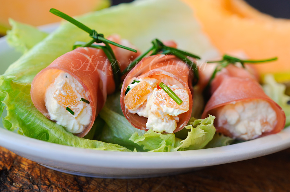 Prosciutto, Melon, and Cheese Rolls