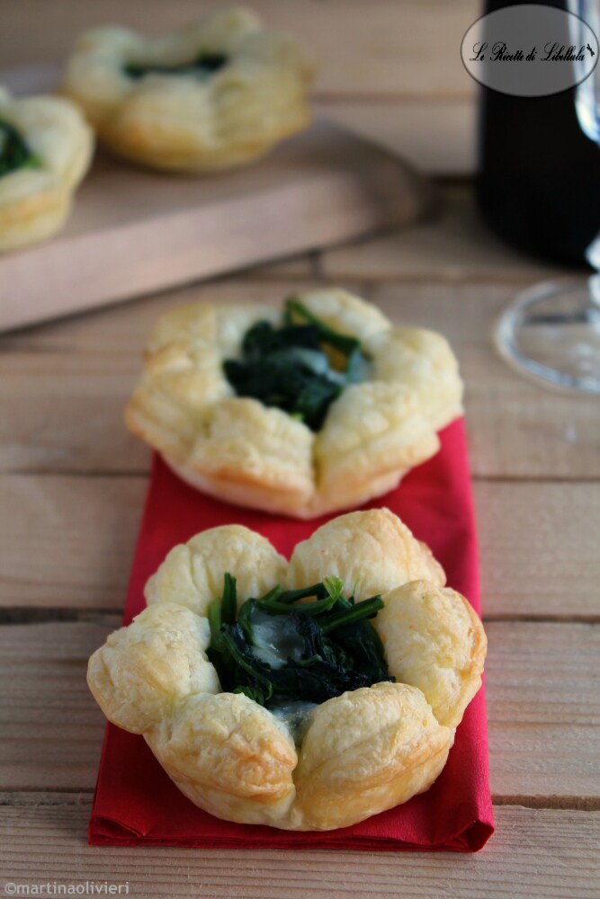 Puff Pastry Baskets with Spinach and Mozzarella