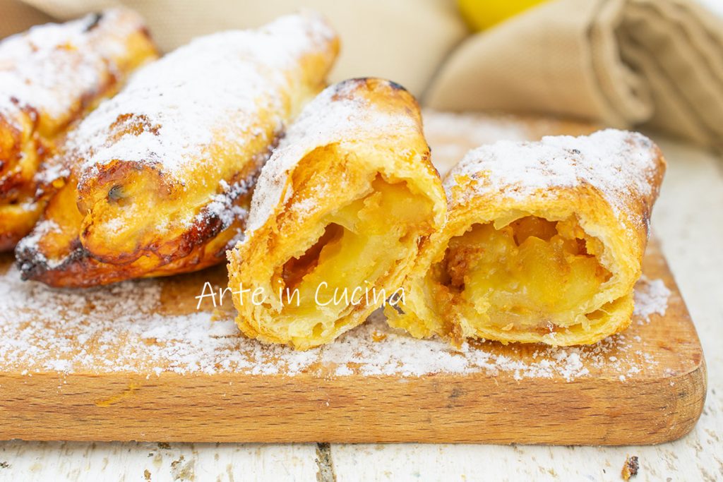Puff Pastry Cannoli with Apples, Jam, and Amaretti