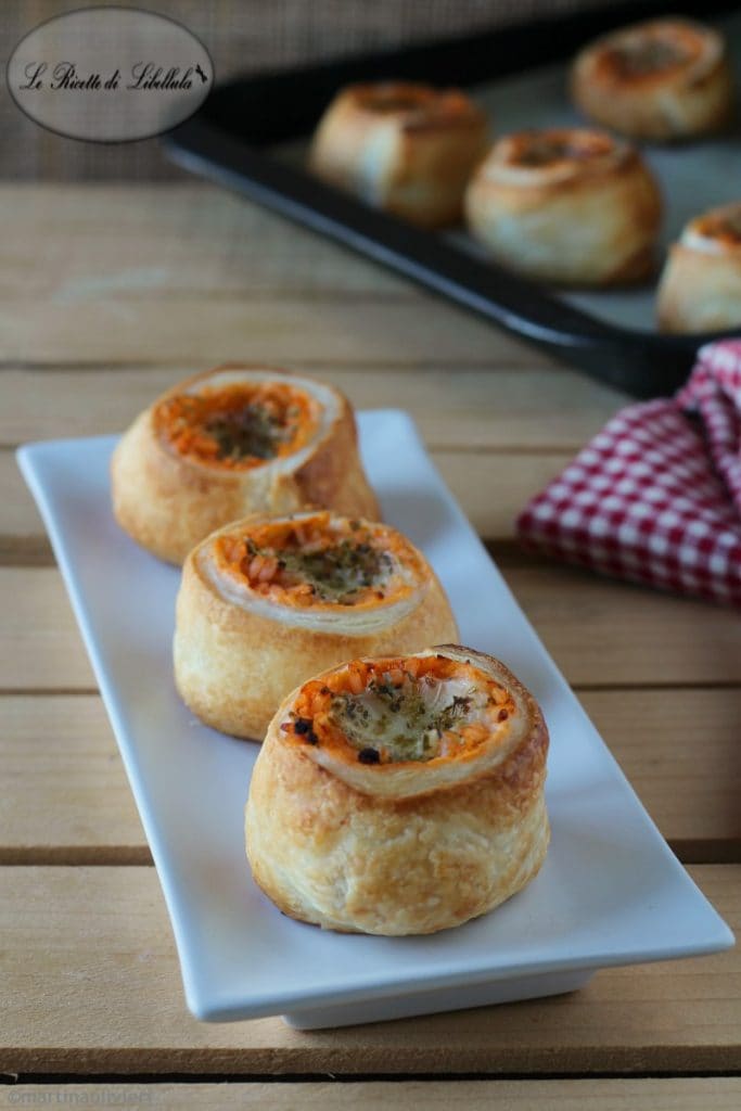 Puff Pastry Rolls Stuffed with Rice and Mozzarella
