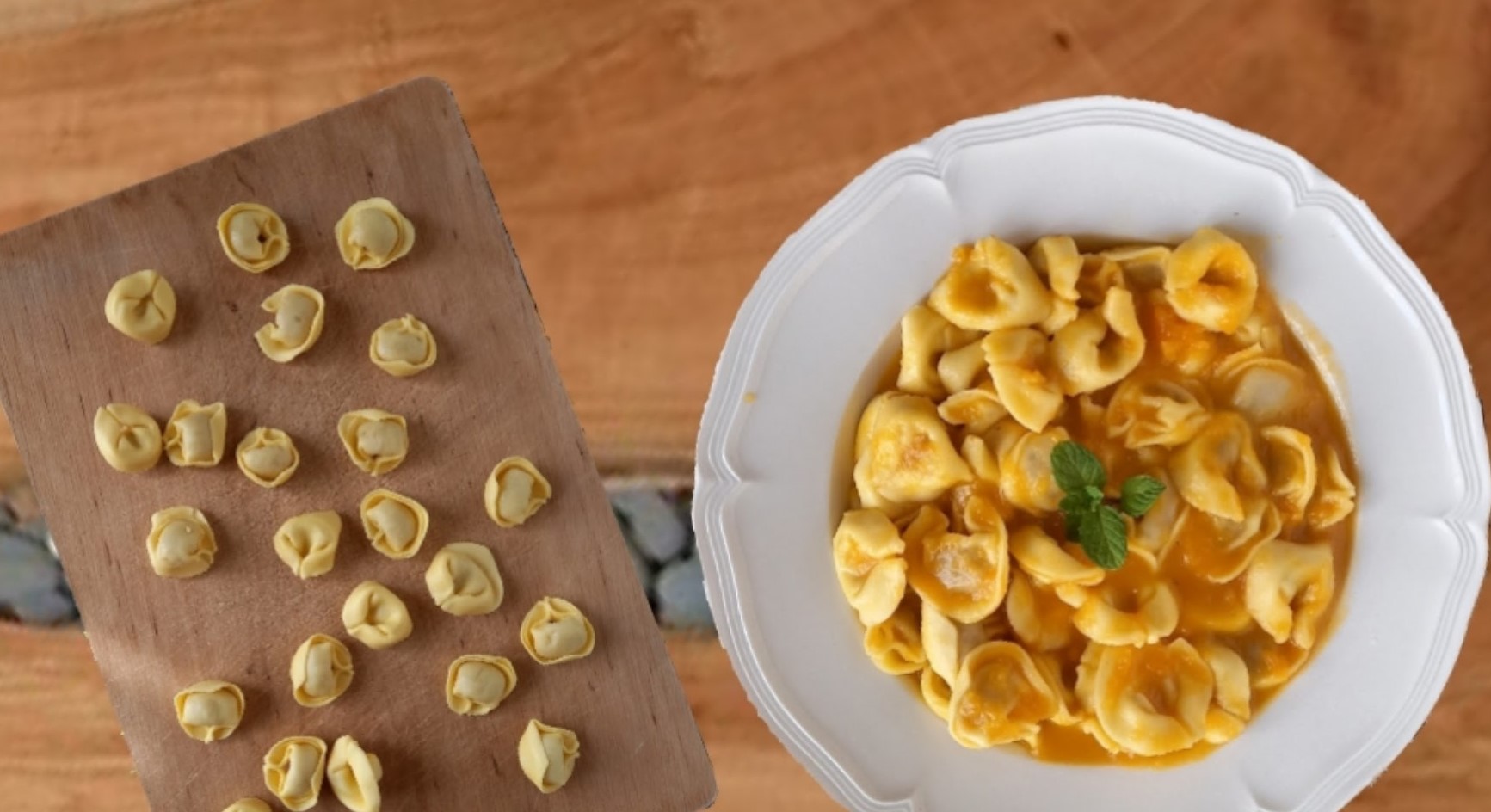 Tortellini with Bresaola and Pumpkin Cream