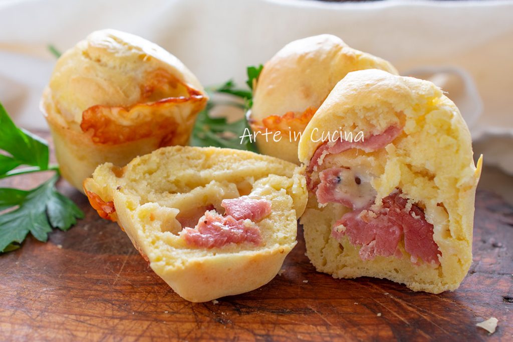 Quick Savory Cakes with Speck and Provola