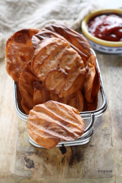 remove the chips, let them cool, separate them from the parchment paper, and serve