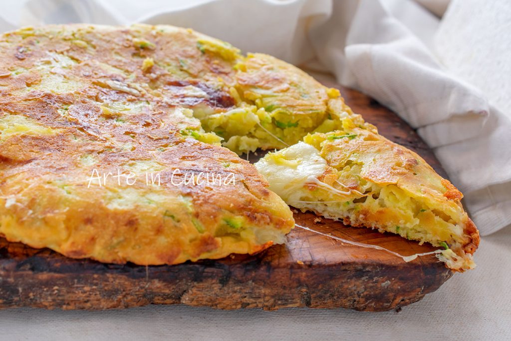 Rustic Flattened Bread with Zucchini and Cheese