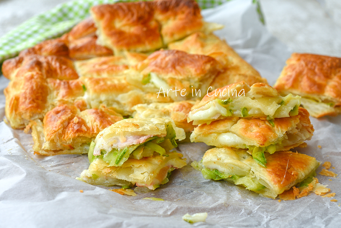 Rustic Ham and Zucchini Puff Pastry Quilt