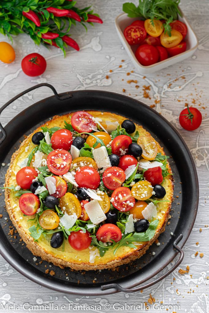 savory cheesecake with cherry tomatoes