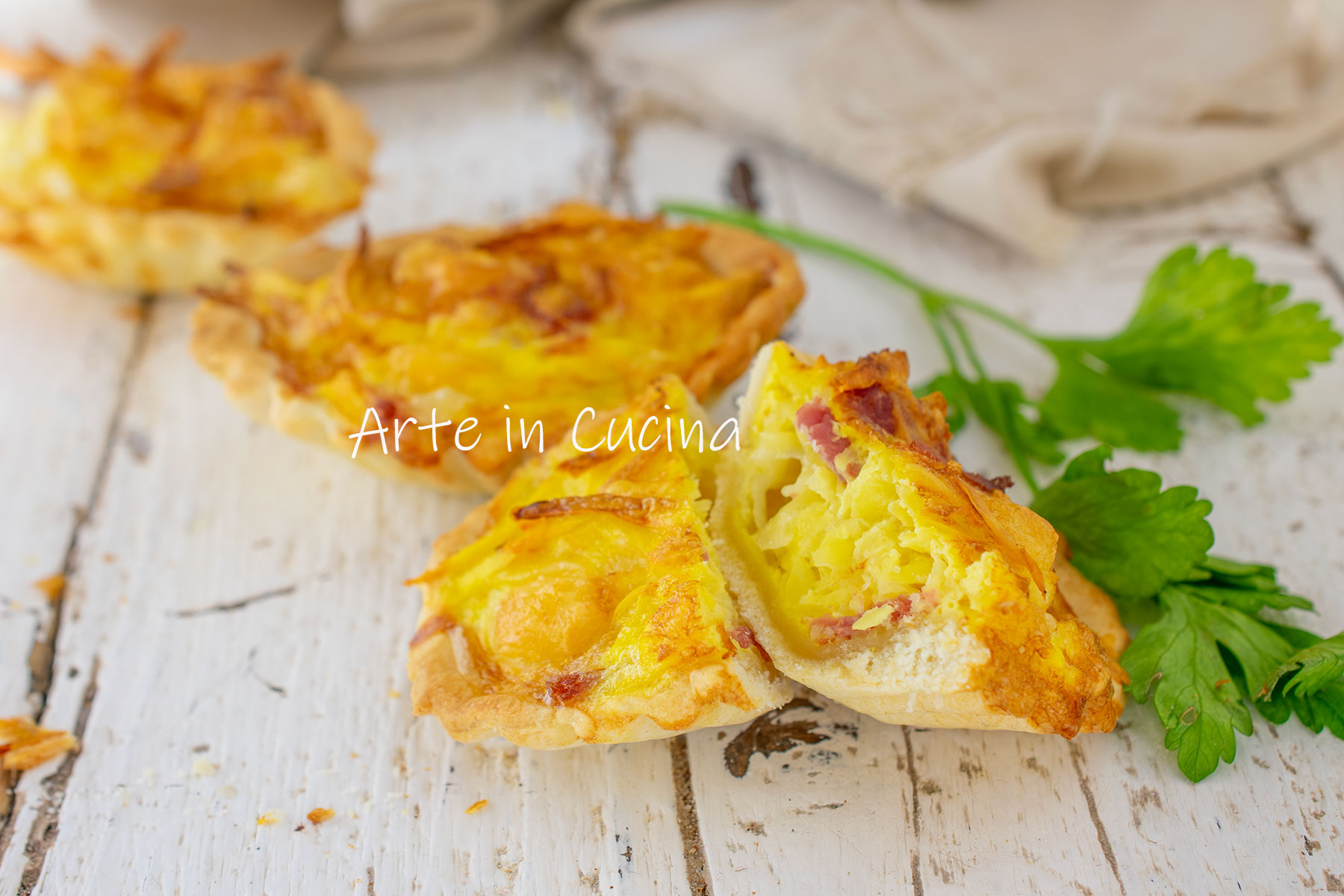 Savory Tarts with Potatoes and Ham Quick Appetizer