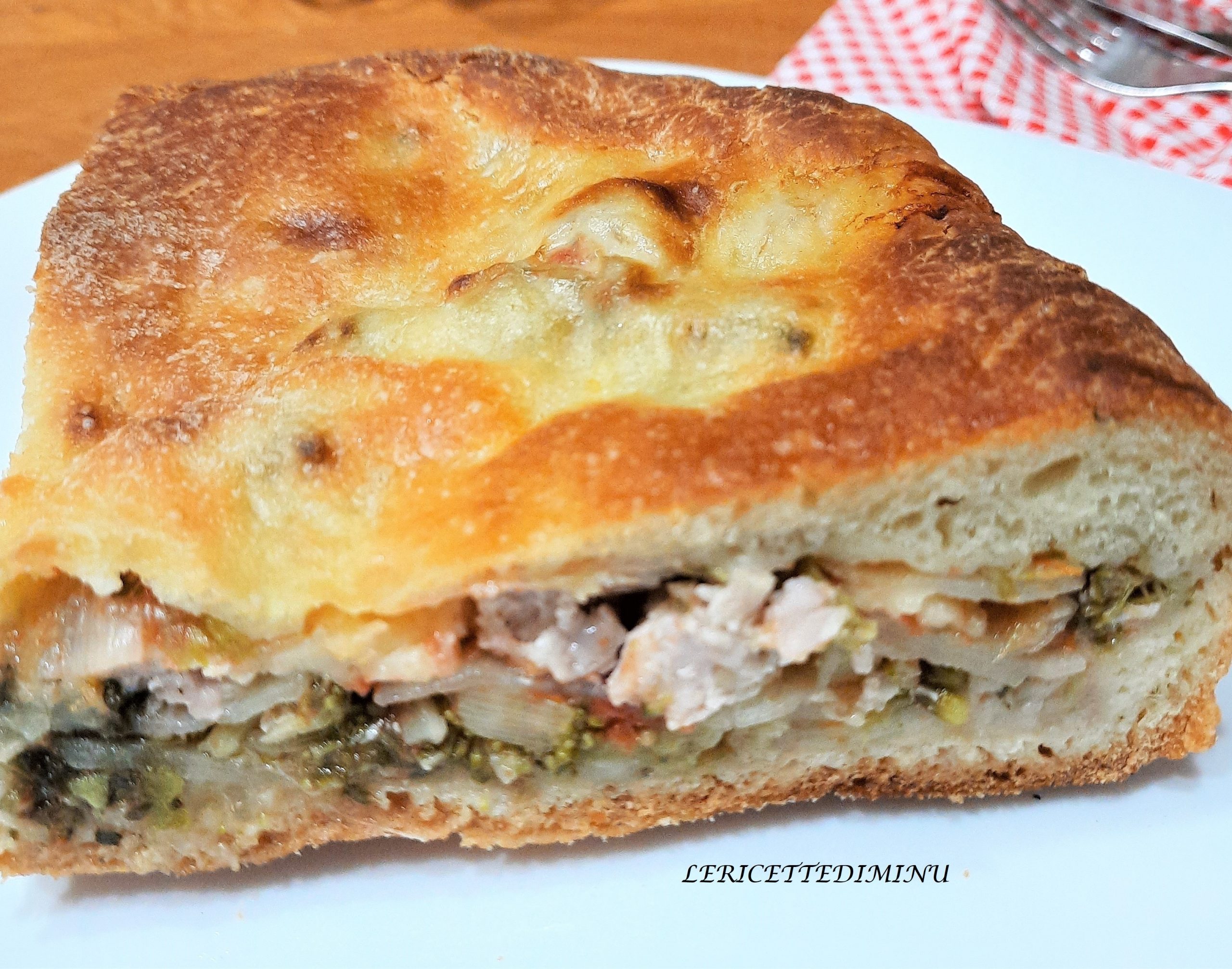 Sicilian Flatbread or Scacciata with Broccoli