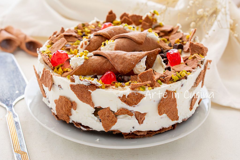 Sicilian Cannolo Semifreddo Cake