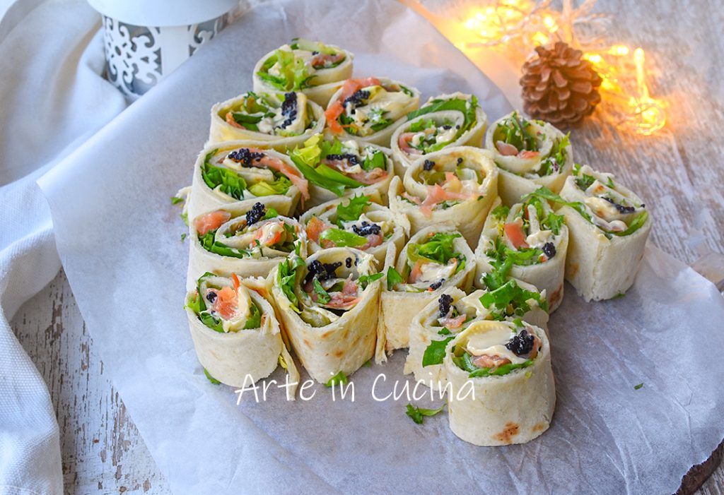 Smoked Salmon Piadina Swirl Tree