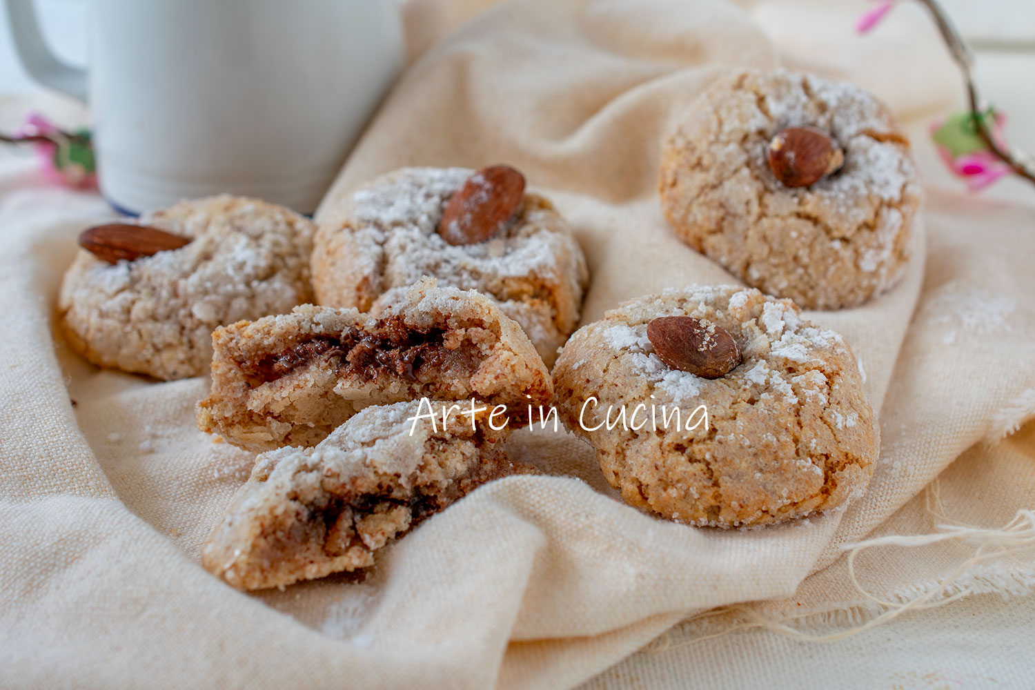 Soft Almond Cookies Filled with Nutella