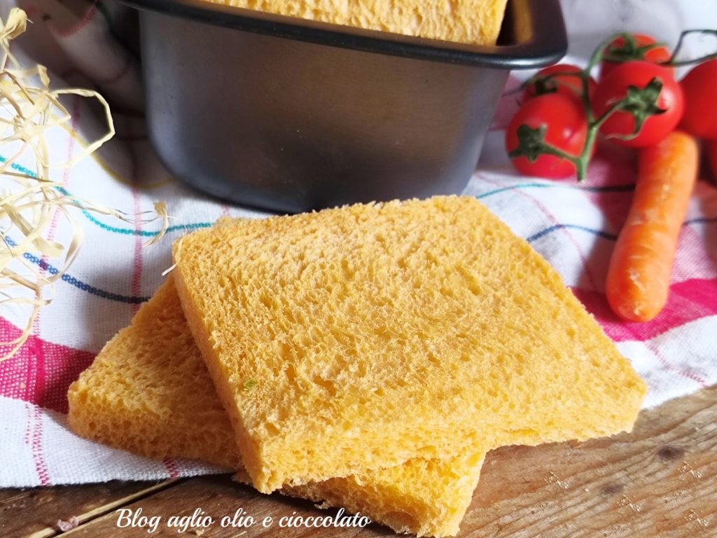 Thick slices of soft milk and carrot bread