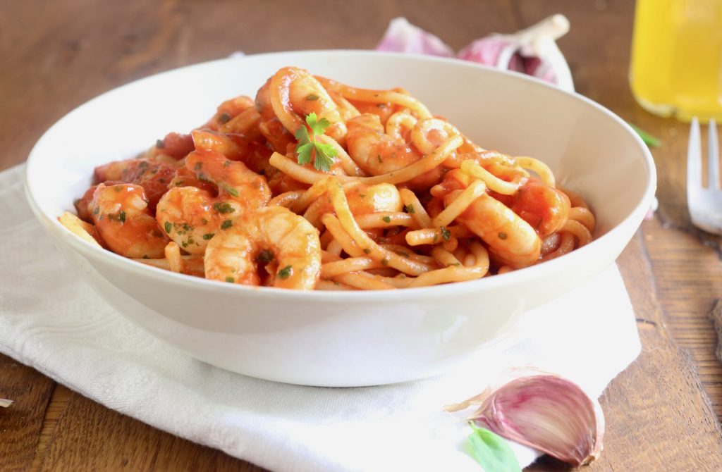 spaghetti with shrimp alla busara