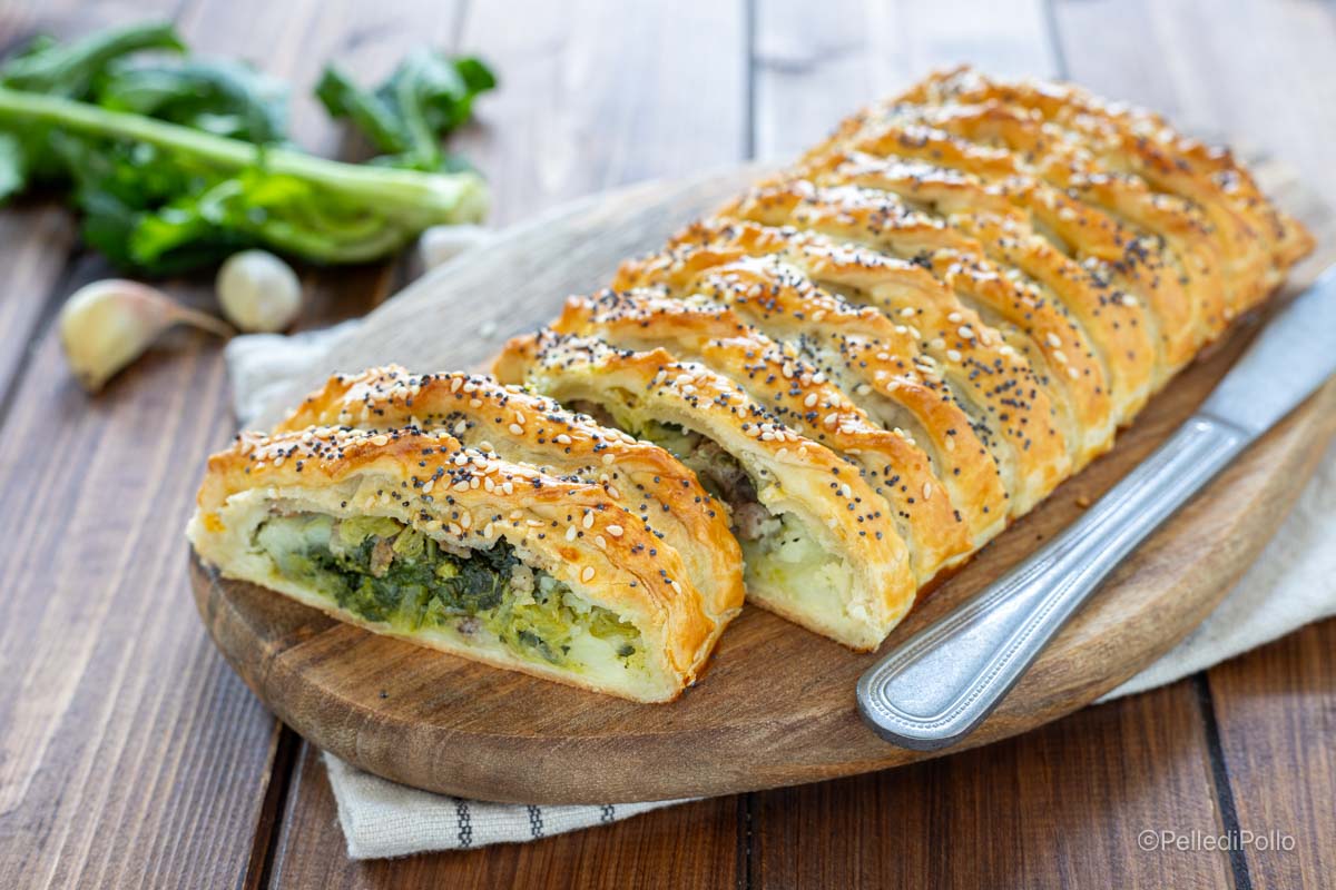 Savory Strudel with Turnip Greens and Sausage