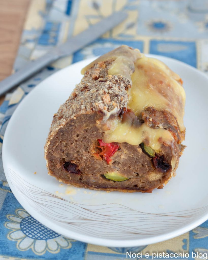 stuffed meatloaf with vegetables and cheese