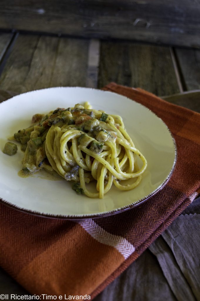 tonnarelli with vegetables and ricotta cream