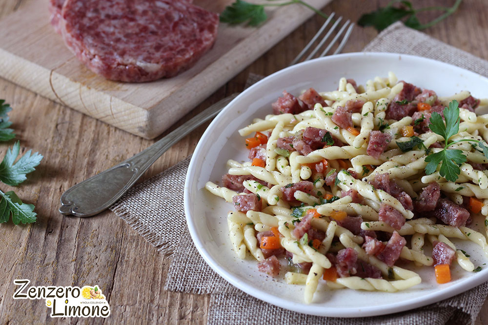 trofie with cotechino