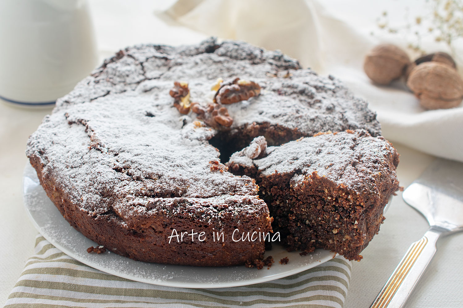 WALNUT CAPRESE CAKE without flour