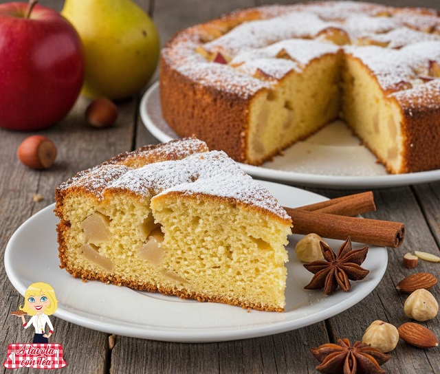 Soft APPLE and PEAR CAKE with Cinnamon and Orange