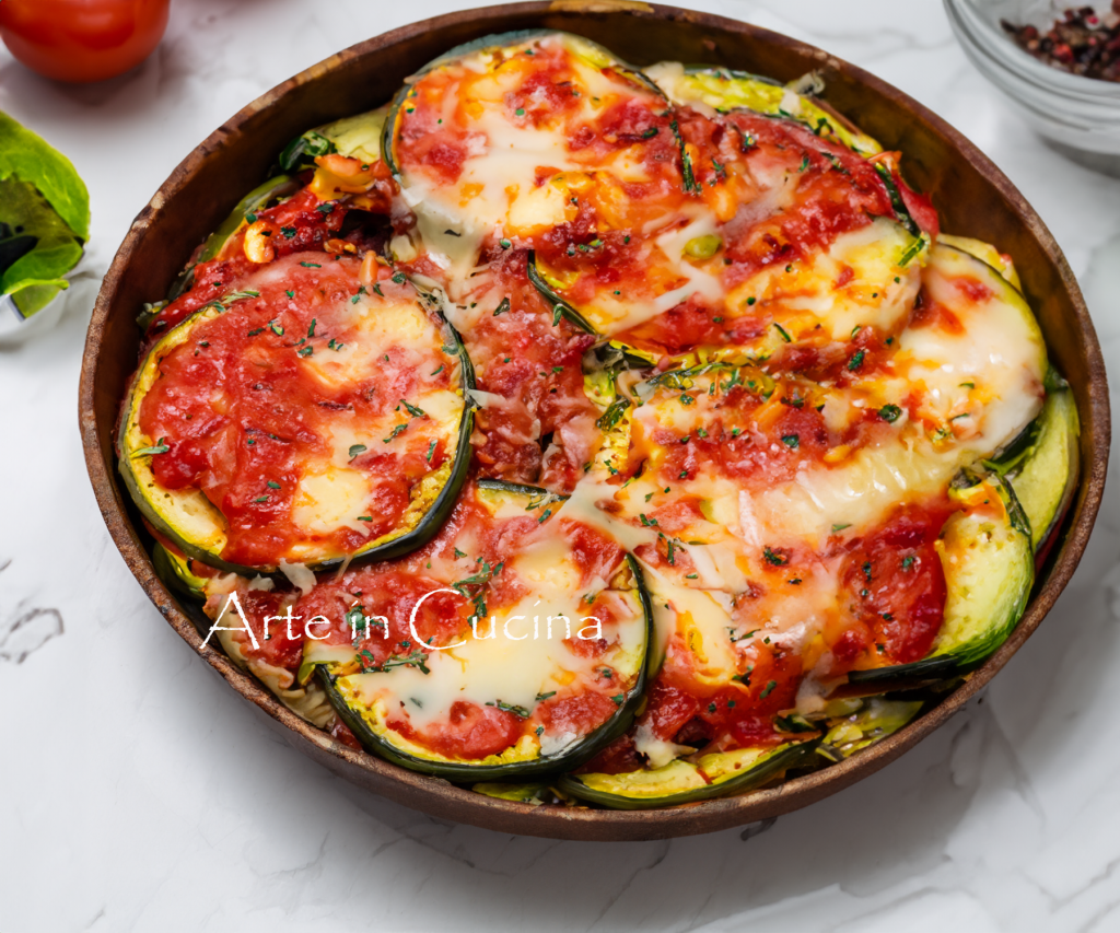 Zucchini with Mozzarella and Tomato