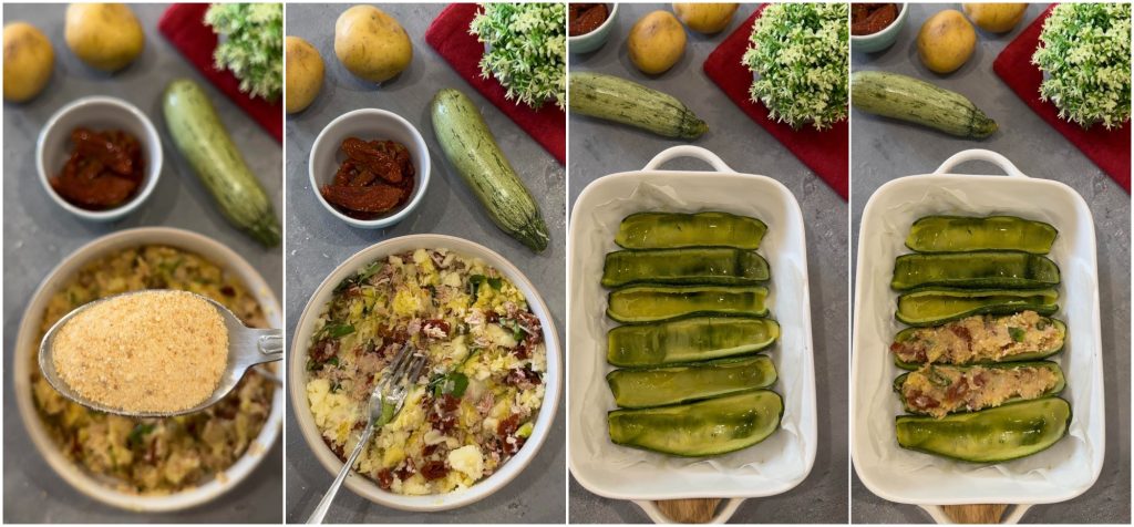 zucchini stuffed with tuna and potatoes