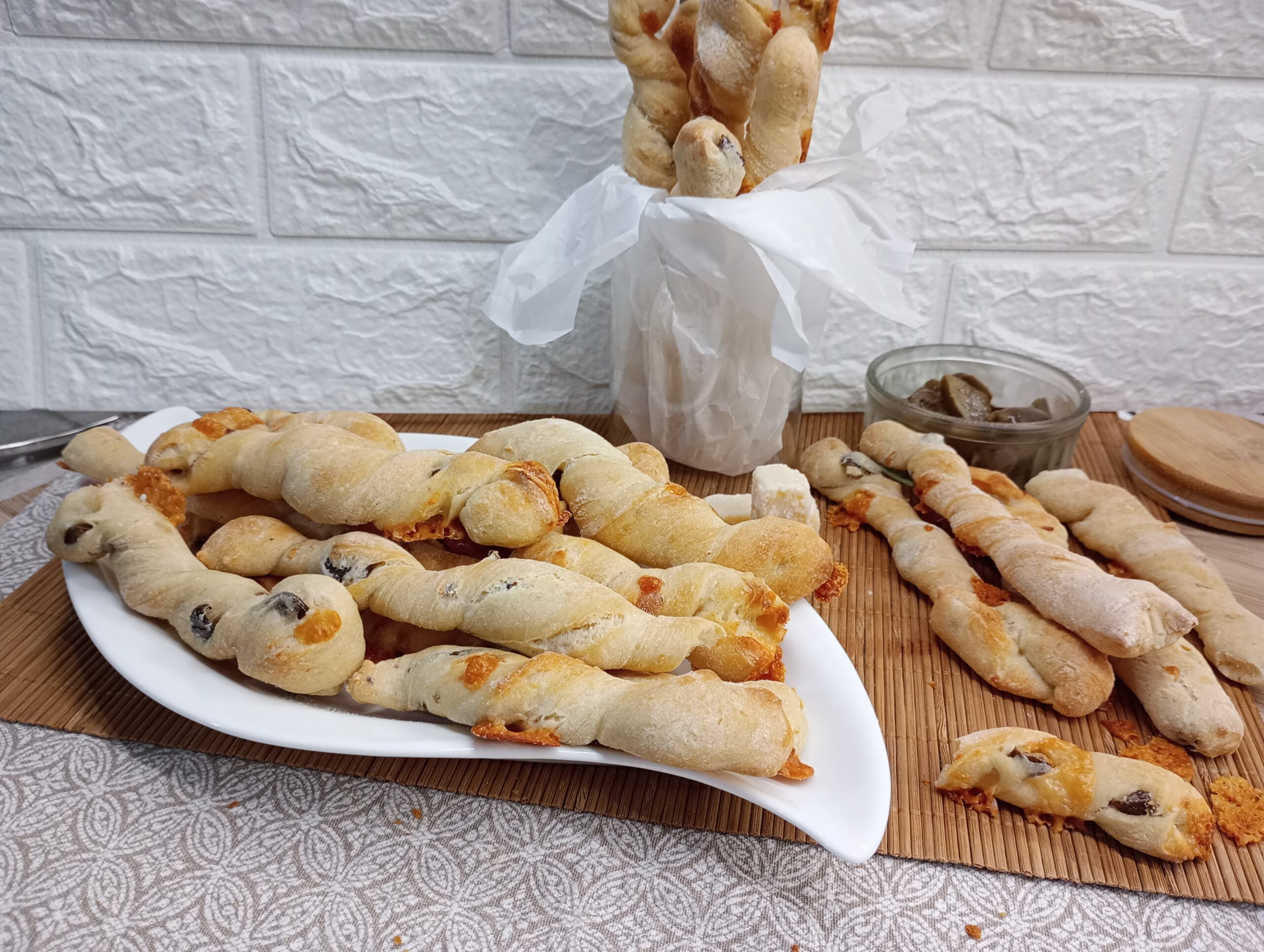 Cheese and Olive Twists