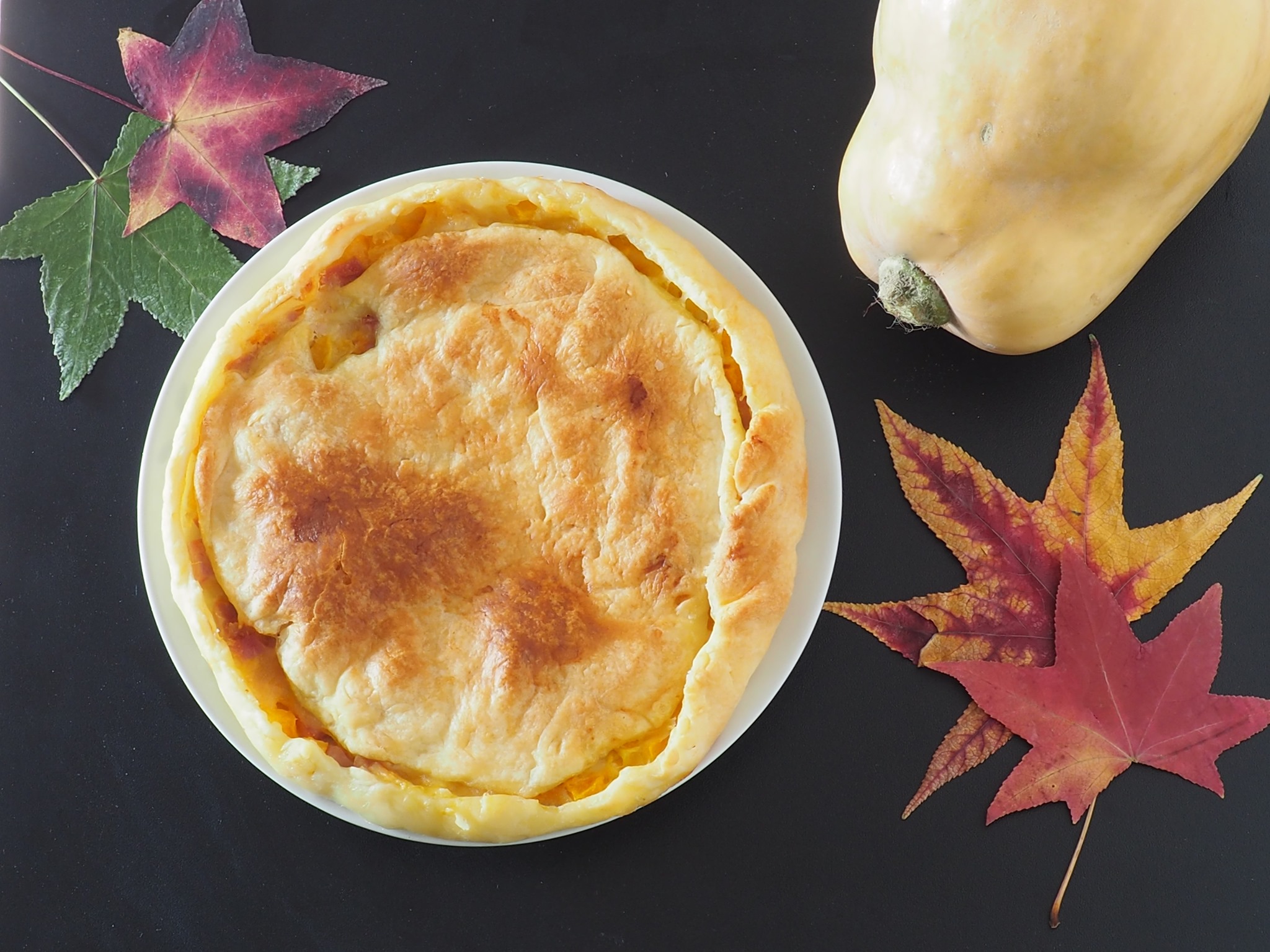 Savory Pie with Pumpkin, Mortadella, and Mozzarella