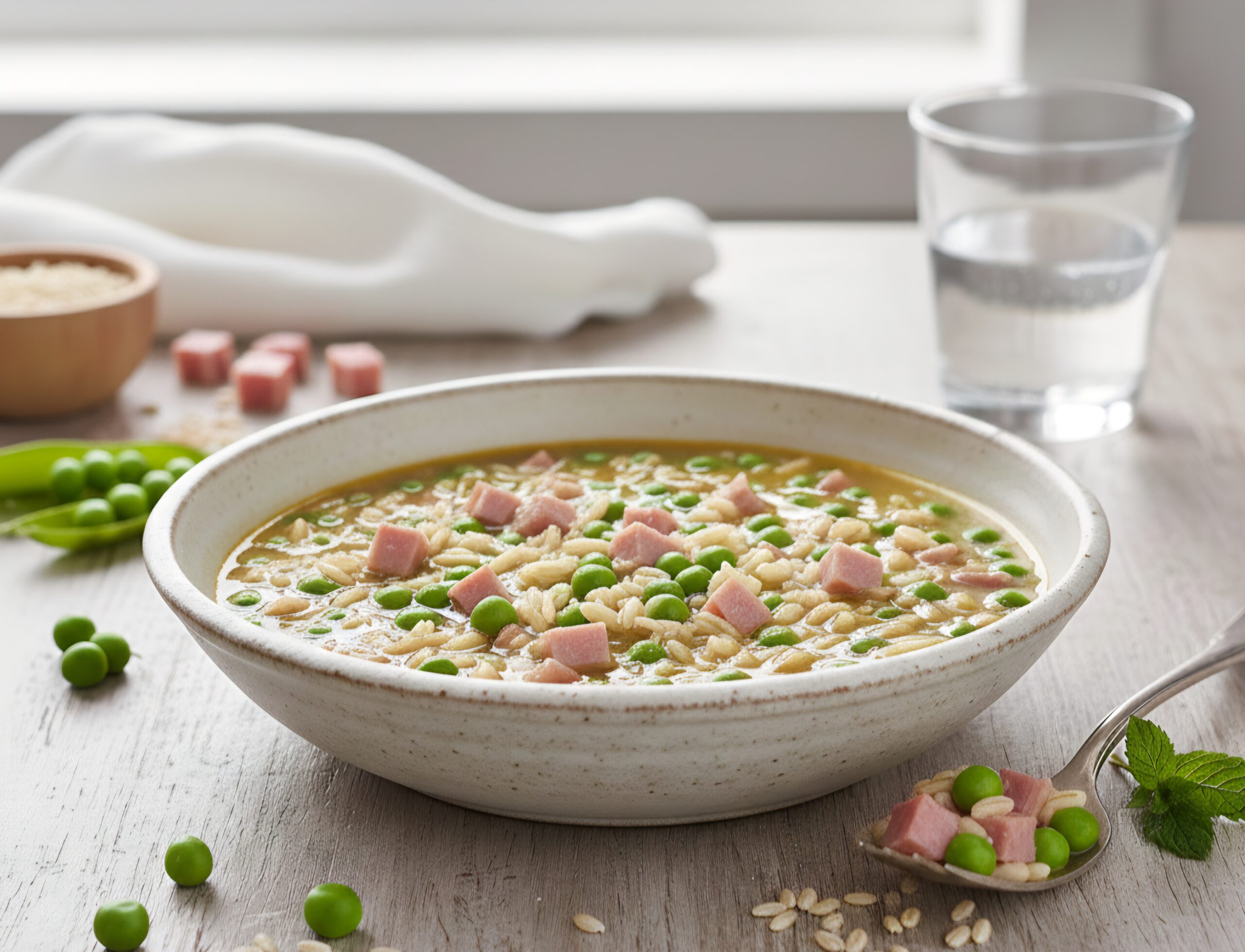 Pearled Barley with Peas and Ham
