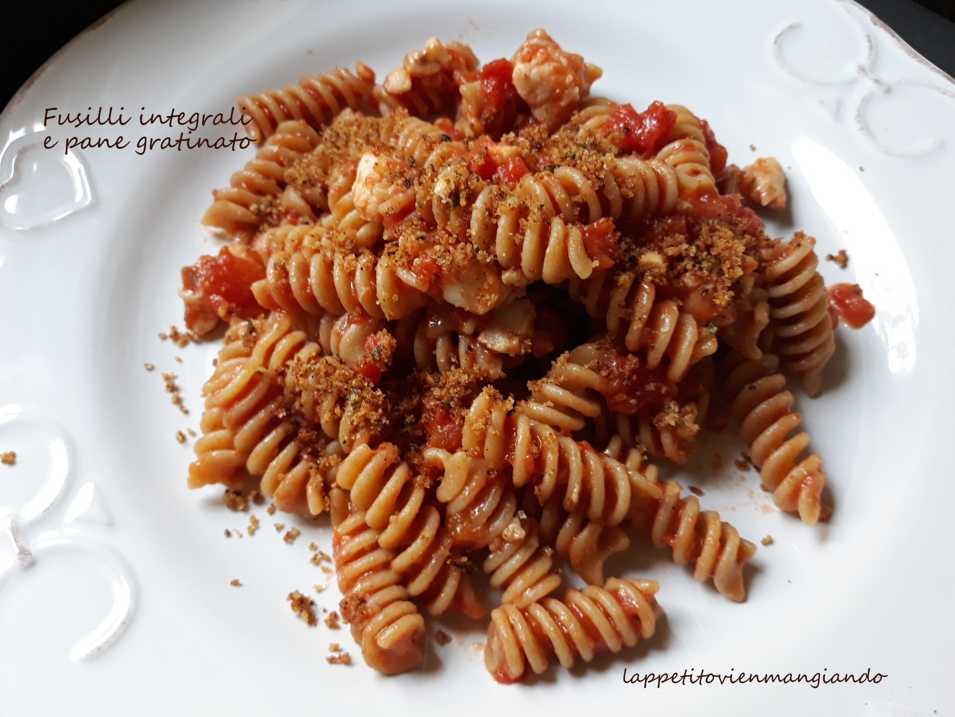 Whole Wheat Fusilli and Gratinated Bread