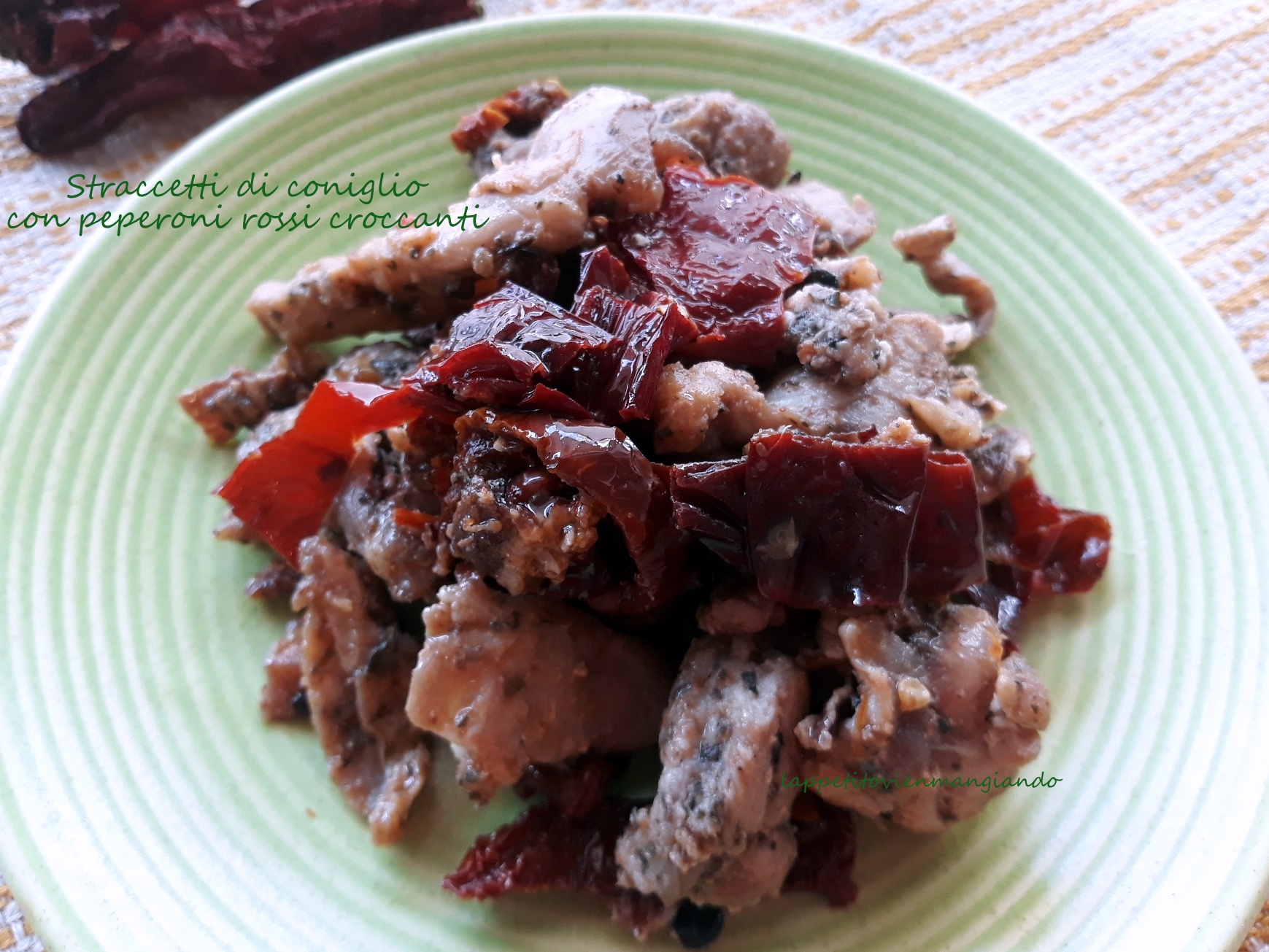 Rabbit Strips with Crunchy Red Peppers