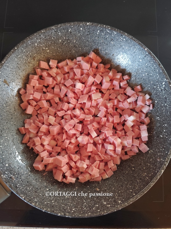 brown the mortadella