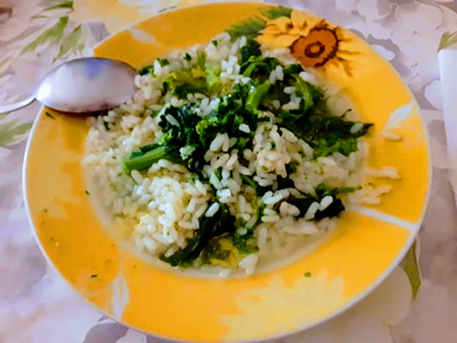 Rice Soup with Broccoli Rabe