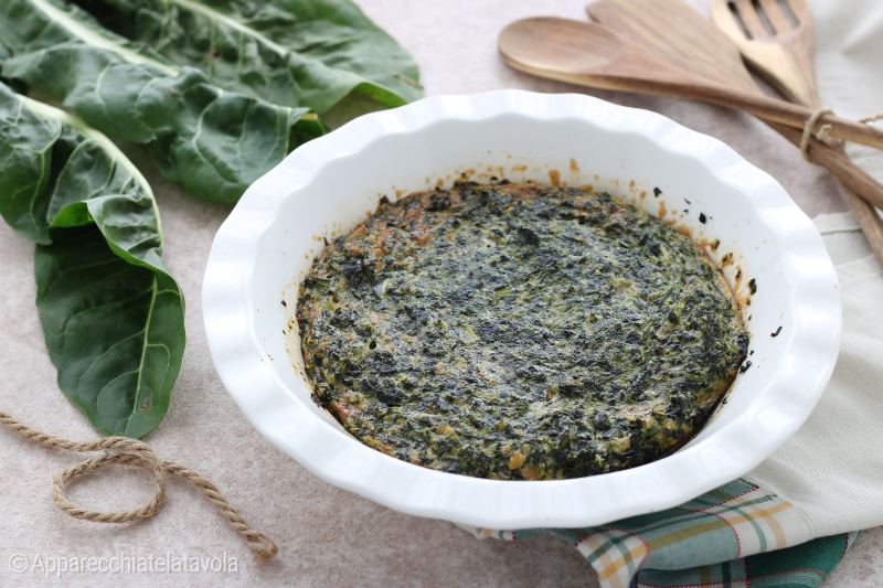 baked chicory frittata