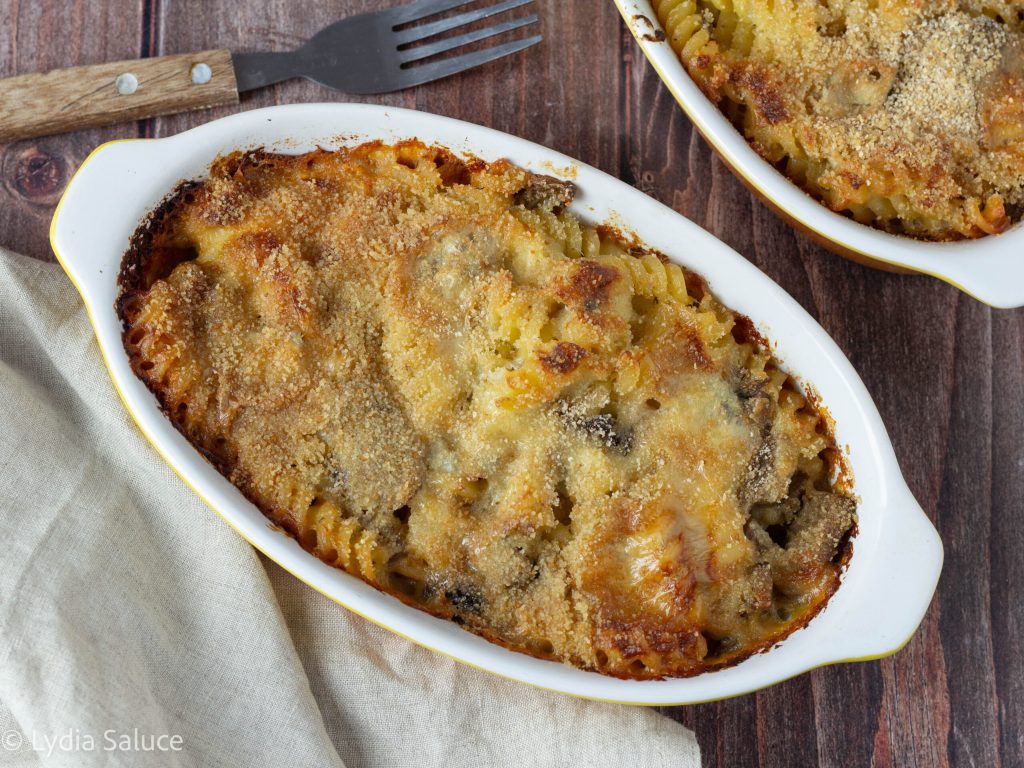 Baked Pasta with Mushrooms and Gorgonzola