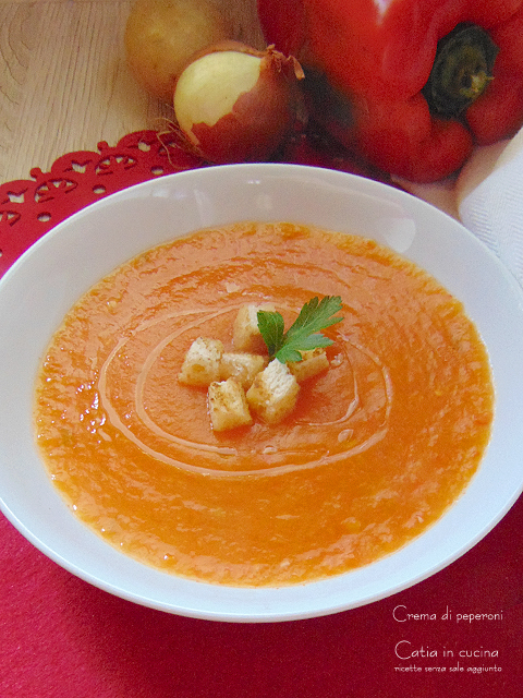 Bell Pepper Cream with Croutons