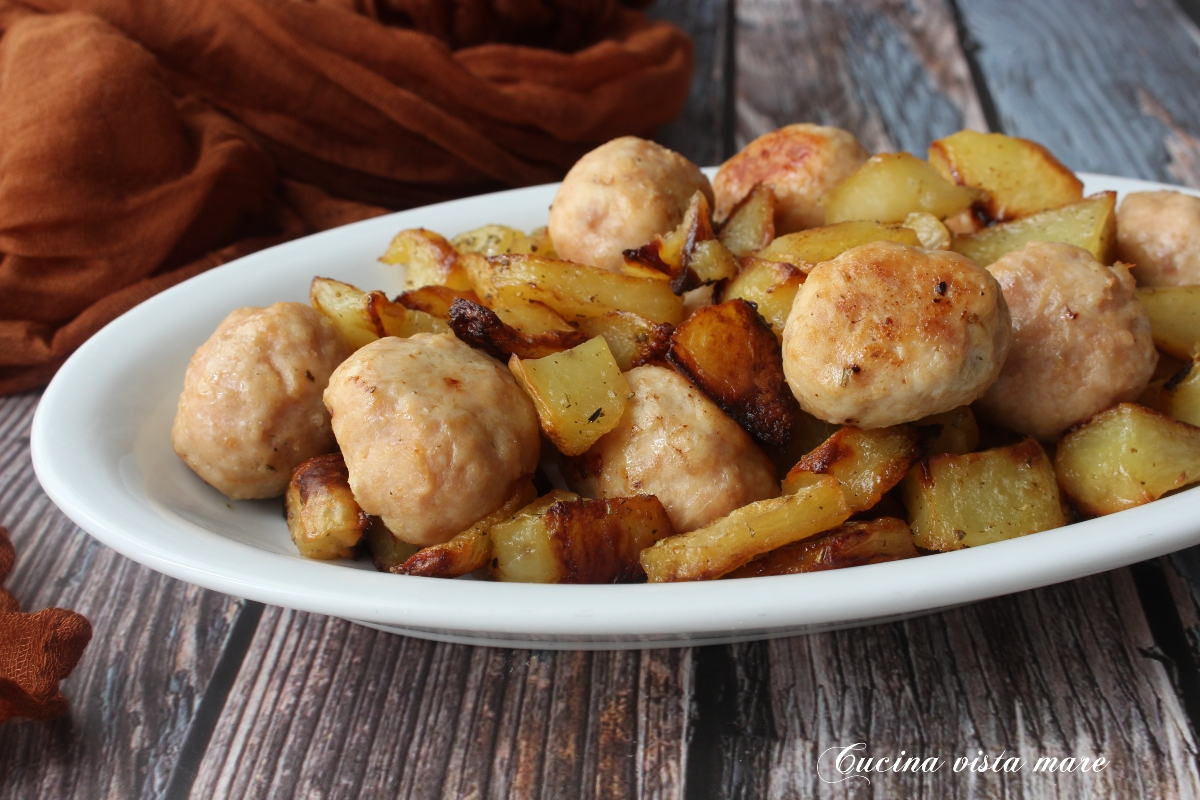 Chicken Meatballs with Roasted Potatoes