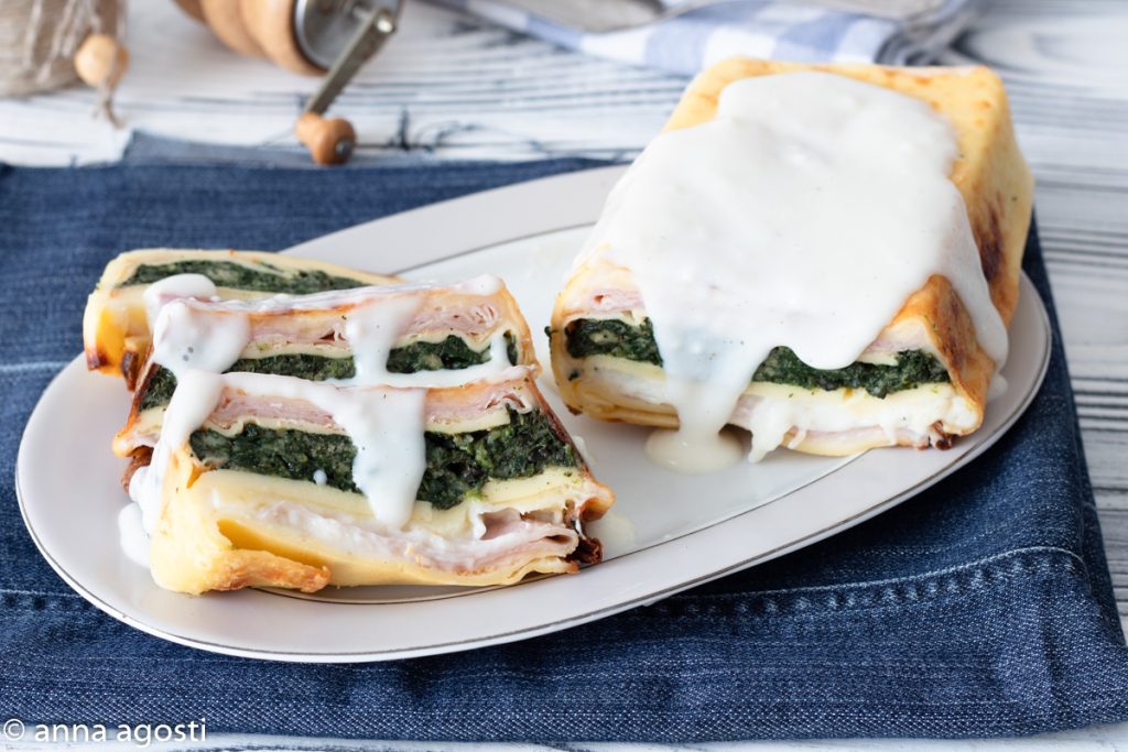 Crêpe Millefeuille with Spinach and Ham