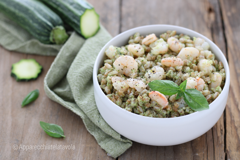 farro with zucchini pesto